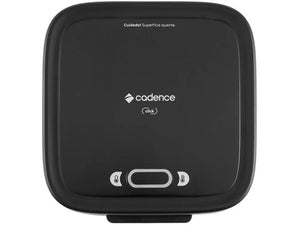 Hot Trend Vault Cadence 750W nonstick grill click sandwich maker with handle, open lid showing grilling plates, 110V appliance