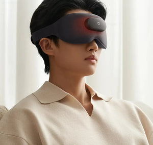 Black MIJIA Smart Massage Eye Mask by Hot Trend Vault with vibration feature for relaxing, home blackout and eye comfort.