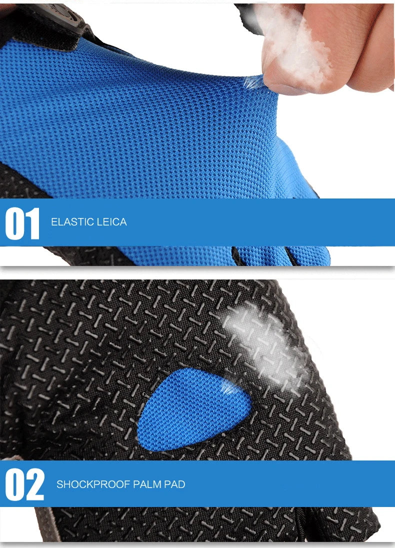 Guantes de ciclismo sin dedos transpirables y antideslizantes para hombres y mujeres