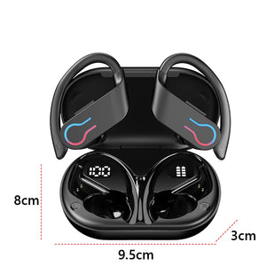 Bluetooth 5.3 Wireless Earbuds Sports Headphones with Earhooks Built-in Mic Earphones Waterproof Headphones Ear Buds for Sports