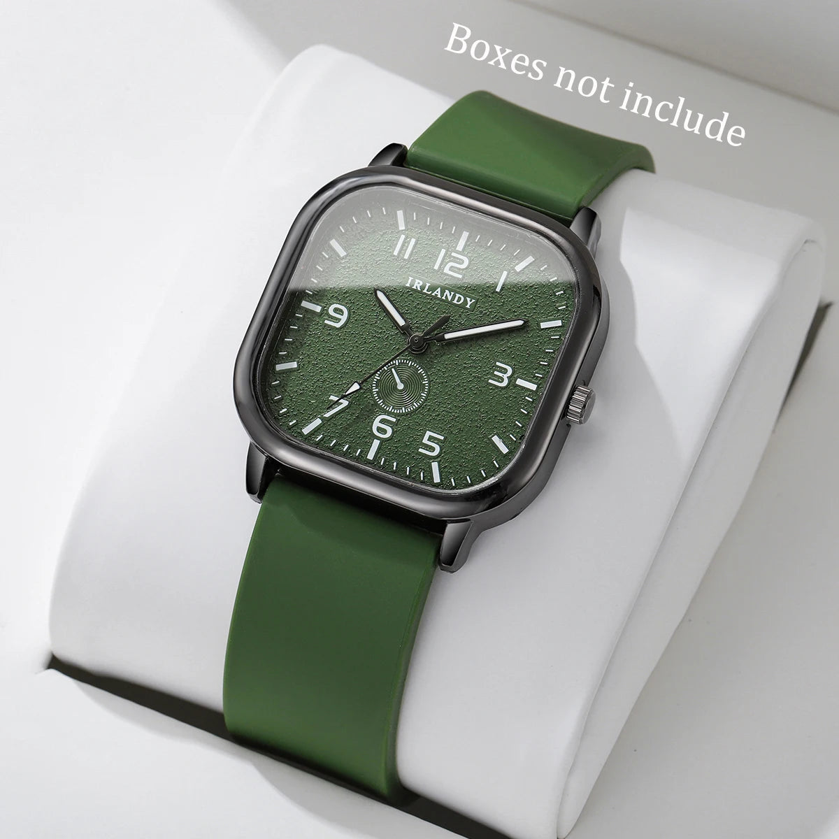 Unisex square silicone strap quartz wristwatch with casual design by Hot Trend Vault, featuring a sleek modern look.