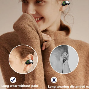 Ear Clip Headphones Waterproof Wireless Earbuds 6Hrs Playback HD Stereo Audio Over-Ear Earphones Built-in Mic For Sports