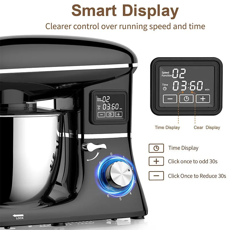 220V Powerful Stand Mixer Electric Blender Household Automatic Timing Hair Noodles Flour-Mixing Machine Commercial stand mixer