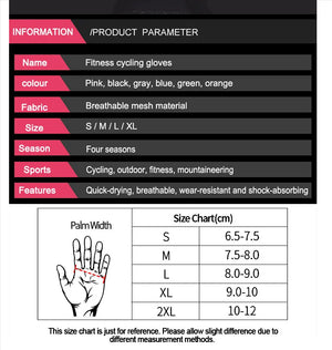 Gym Gloves Fitness Training Fingerless Men Women Bodybuilding Exercise Sports Gloves for Cycling Bicycle Anti Slip Breathable