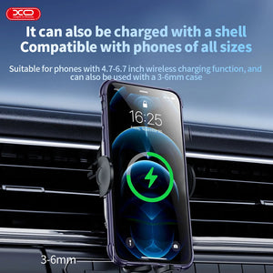 Hot Trend Vault car mounted wireless charger with magnetic holder, suction cup, and air outlet bracket for easy driver use.