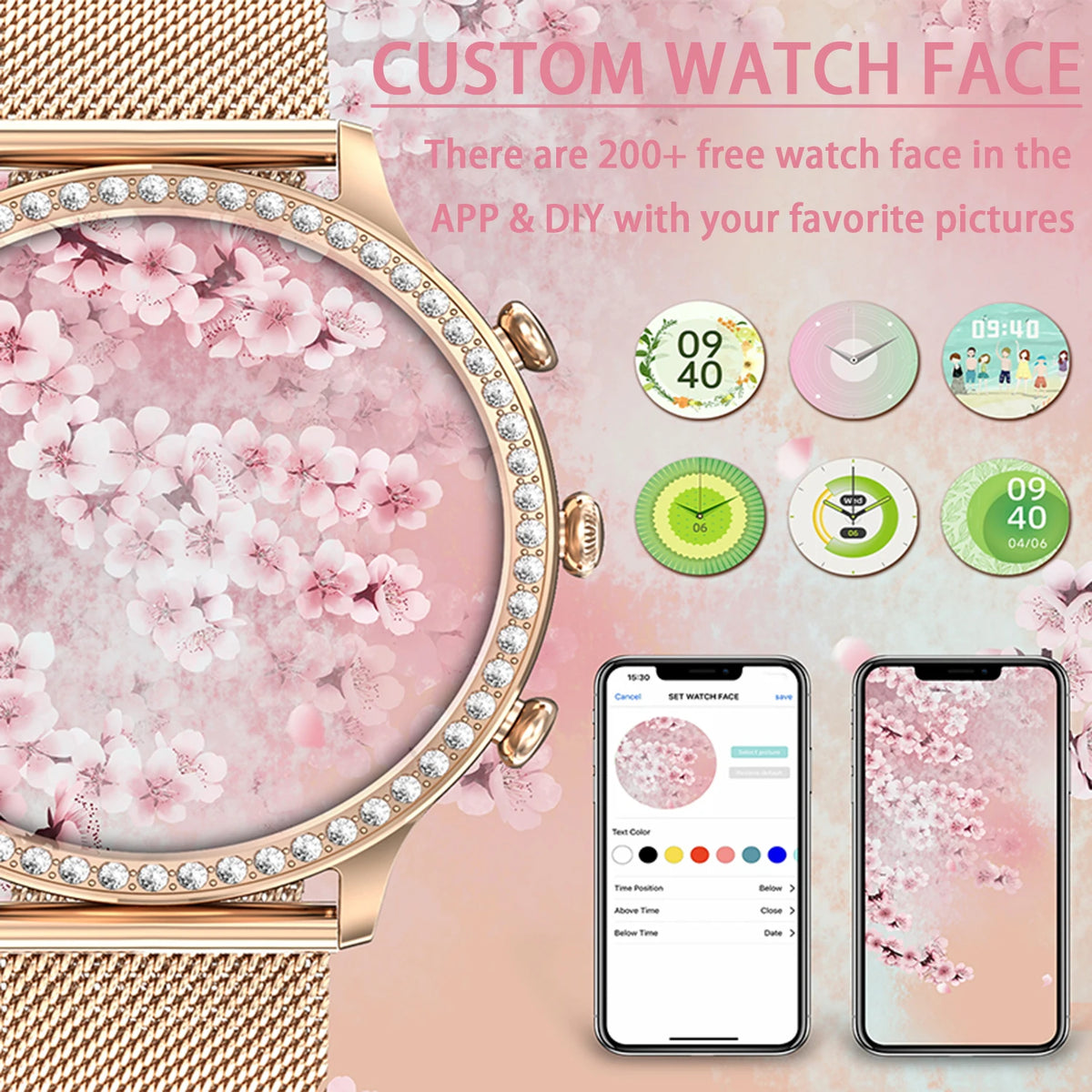 Smart Watches[Calls/Answer], Smartwatch for Android ＆ iPhone Compatible with 100+ Sport Modes/1.32" Touchscreen/200+ Watch Faces