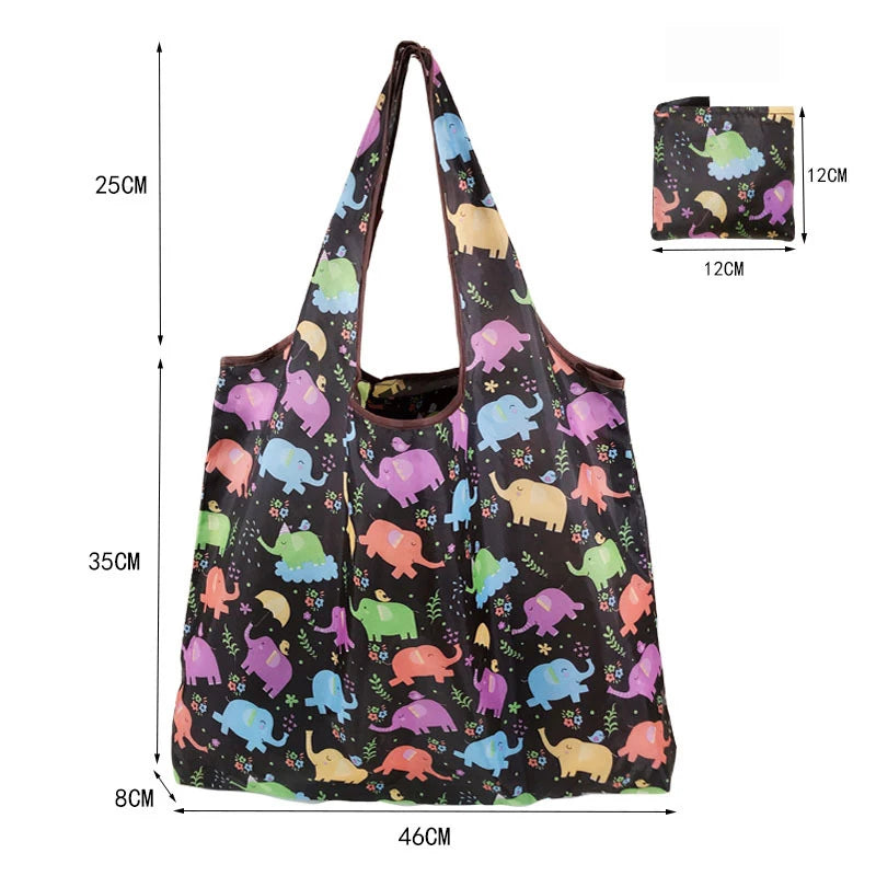 Large reusable shopping tote bag by Hot Trend Vault, foldable, washable cloth eco-friendly heavy-duty tote for women.