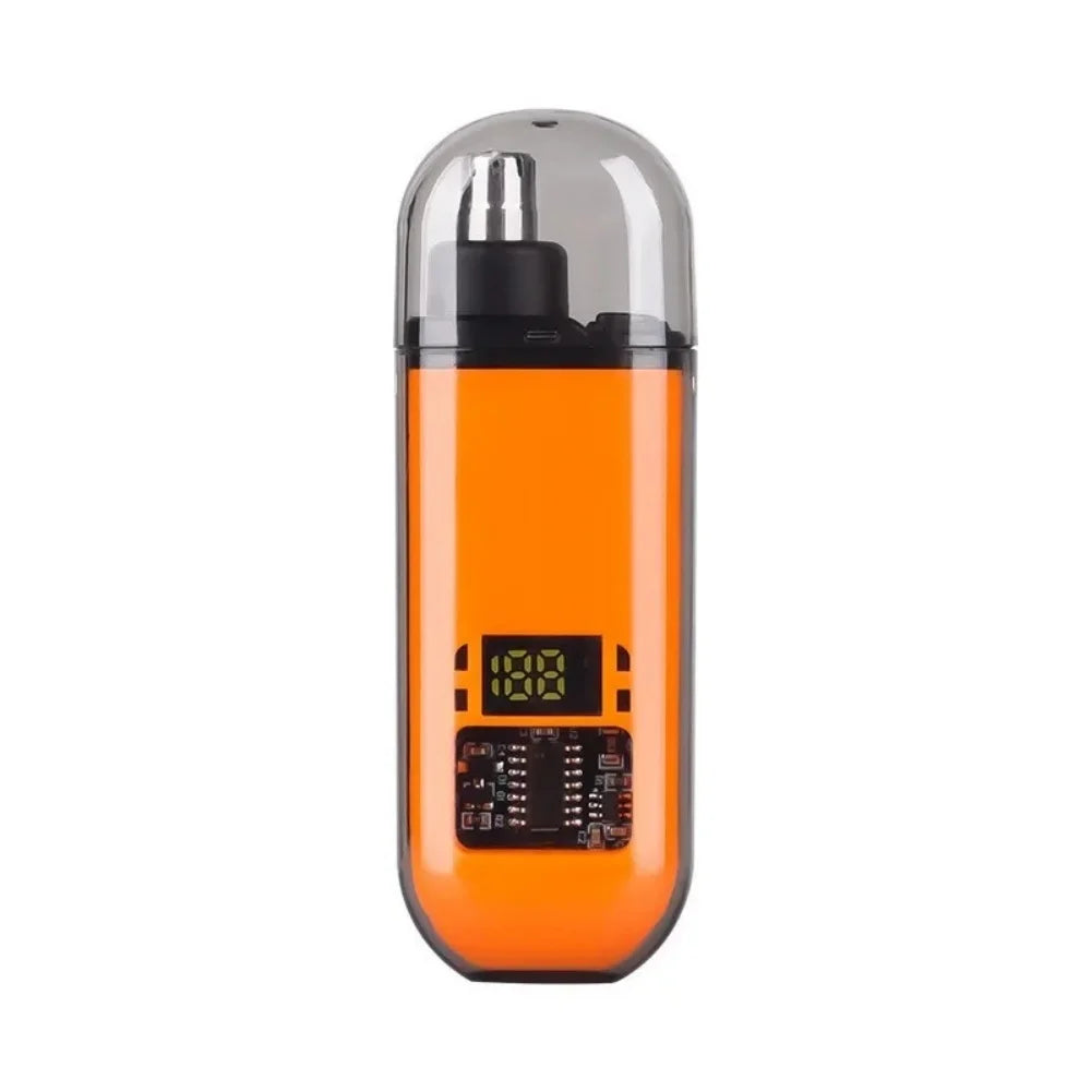 Hot Trend Vault nose hair trimmer with LED light, portable electric clip for grooming and travel use.
