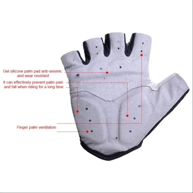 Breathable half finger cycling gloves for men and women by Hot Trend Vault, featuring anti-slip grip for active outdoor sports.