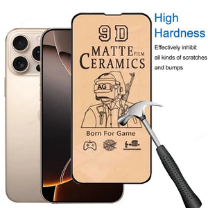 Ceramic Screen Protector For iPhone 17 16 15 14 13 Pro Max Matte Ceramic Film For iPhone 11 12 17 Pro Soft Film Not Glass