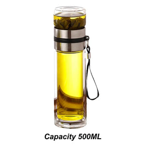 Hot Trend Vault tea water bottle with glass infuser for adults, reusable water bottle with built-in tea infuser in sleek design