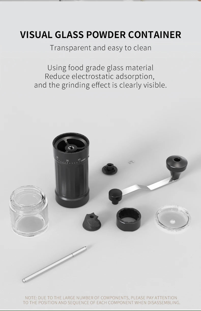 Mini Manual Coffee Grinder, 40 Adjustable Settings, Portable Hand Mill with 30g Capacity, Conical Burr for Espresso, Pour Over,