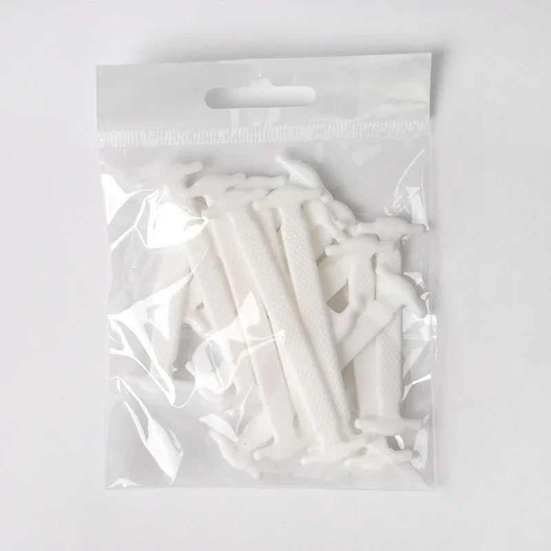 16pcs Lazy Shoelace Silicone Quick Lace Elastic Women Men No Tie Kids Adult Sneakers Lacing Shoelace Buckle Shoes Accessories