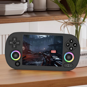 Silicone Case Protective Cover HD Tempered Glass Screen Protector for ANBERNIC RG40XX H Soft Skin Cover Case with Lanyard