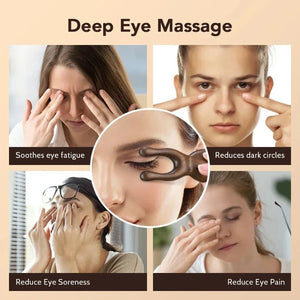 Wooden Gua Sha Facial Tools Head Massager Sandalwood Wood Massage Tool for Face Nose Eye Wood Massage Acupressur Tools