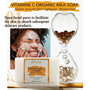 Hot Trend Vault AILKE Whitening Skin Care Kit with Vitamin C, brightening unisex skincare set featuring cleanser, serum, and moisturizer.