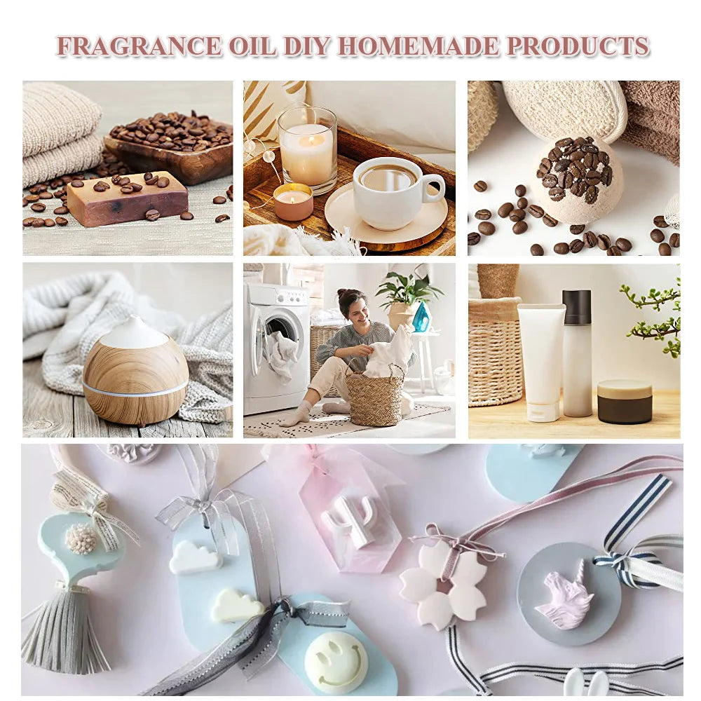 Set of six 10ml EUQEE fragrance oil bottles for men and women from Hot Trend Vault, displayed with colorful packaging.
