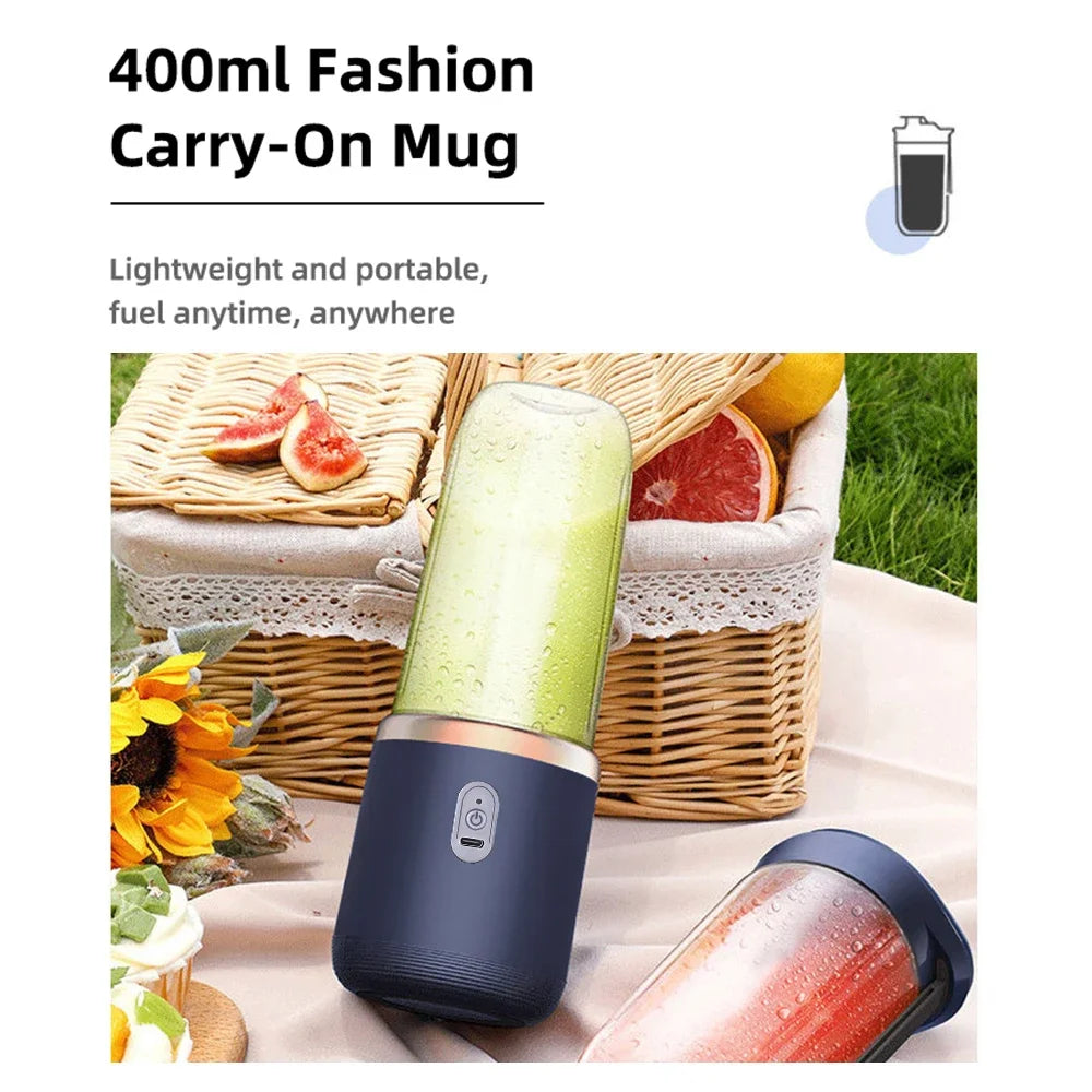 Hot Trend Vault Flaremore electric juicer cup, portable travel USB charge, 400ml capacity with automatic pulp ejection, ideal for busy travelers.
