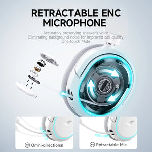 Picun G2 2.4GHz Bluetooth Wireless Gaming Headset For PC PS4 PS5 Phone Switch 5ms Low Latency 7.1 Surround Wired Headset ENC Mic