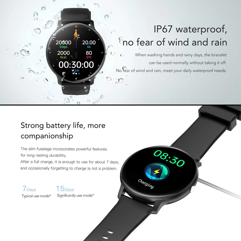Hot Trend Vault men's smart watch with full touch screen, fitness tracker, heart rate monitor, and Bluetooth calling accessory.