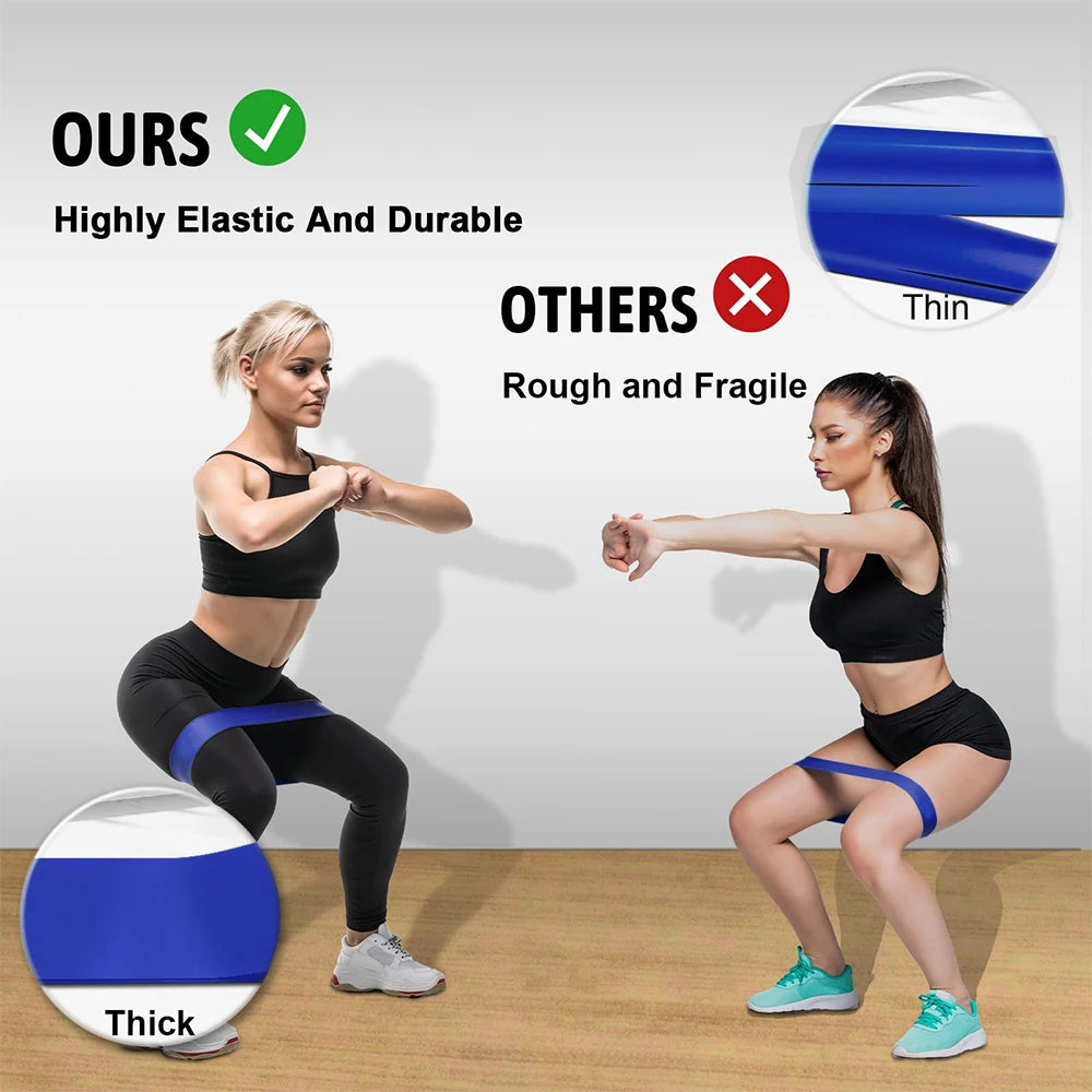 Resistance Bands for Working Out Elastic Exercice Loop Band for Pilates Yoga Starter Set of 5 for Booty Legs Stretch Flexbands