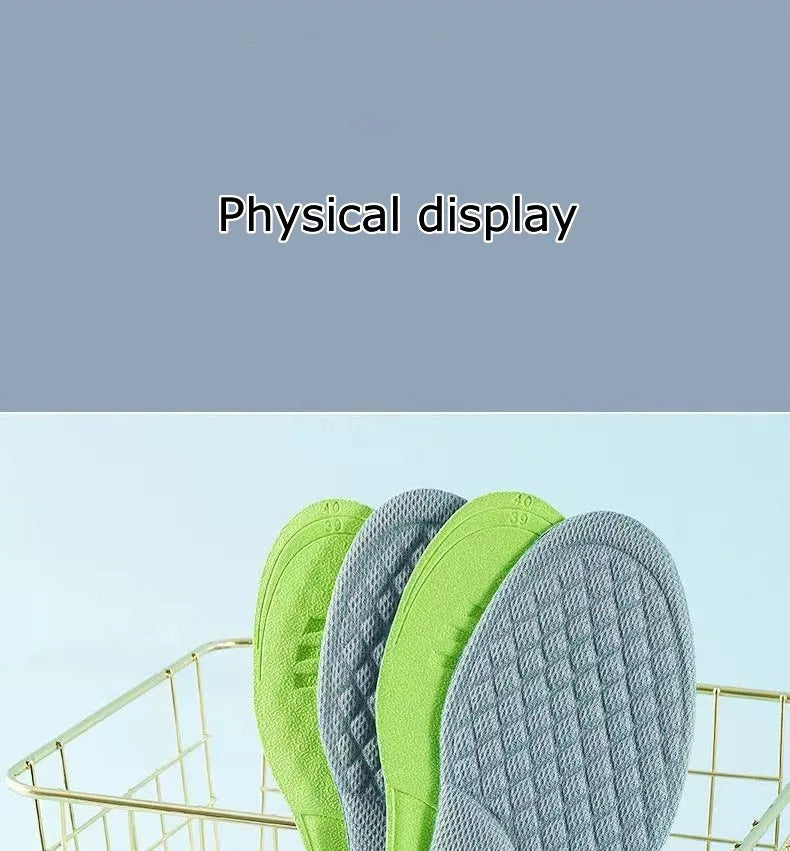 Sports Deodorant Insoles for Shoes Soft Comfortable Running Breathable Shock Absorption Insole for Feet Men Women Shoe Sole Pads