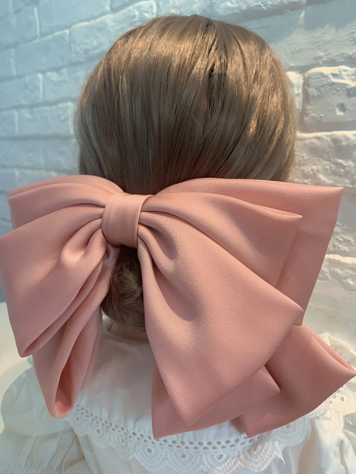 Large satin bow hairpin for women, retro style hair clip by Hot Trend Vault, featuring elegant satin fabric and decorative bow design.
