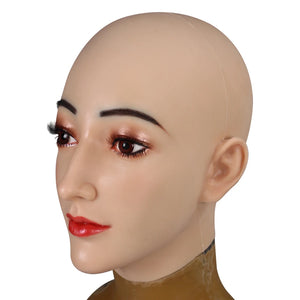 Silicone Female Mask Headgear Hoods pretty girl face mask spoof props for Cosplay Crossdresser women men transgender