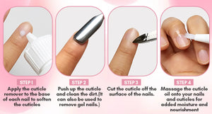 Makartt Cuticle Remover Kit, Nail Care with Cuticle Oil Pen, Trimmer, Nail File & 120ml Cuticle Remover Liquid, Manicure Set