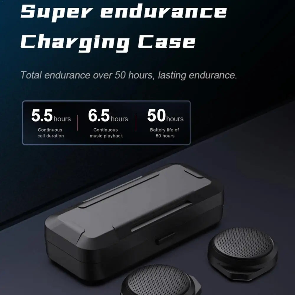 Motorcycle Headsets For Hard Hat Noise Cancelling Wireless Headset Portable Headset With Charging Case For Riding Travel