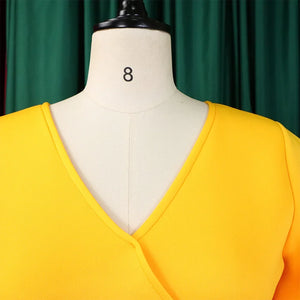 Elegant Dresses for Women V Neck Flare Sleeve High Waisted Pleated A Line Mid Calf Luxury Birthday Party Dinner Vestidos Mujer