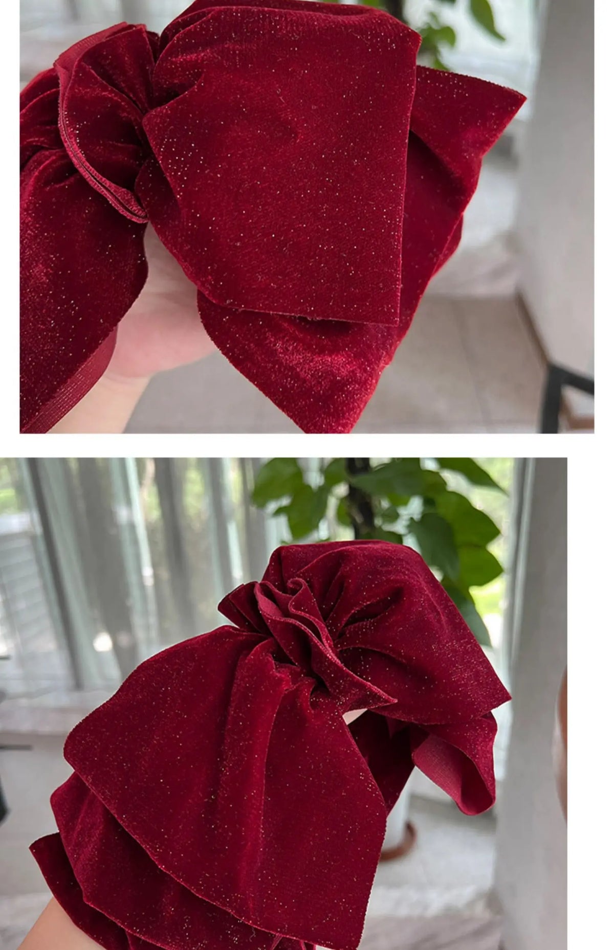 Velvet oversize bow hair clip for women and girls by Hot Trend Vault, featuring a stylish, soft fabric design.