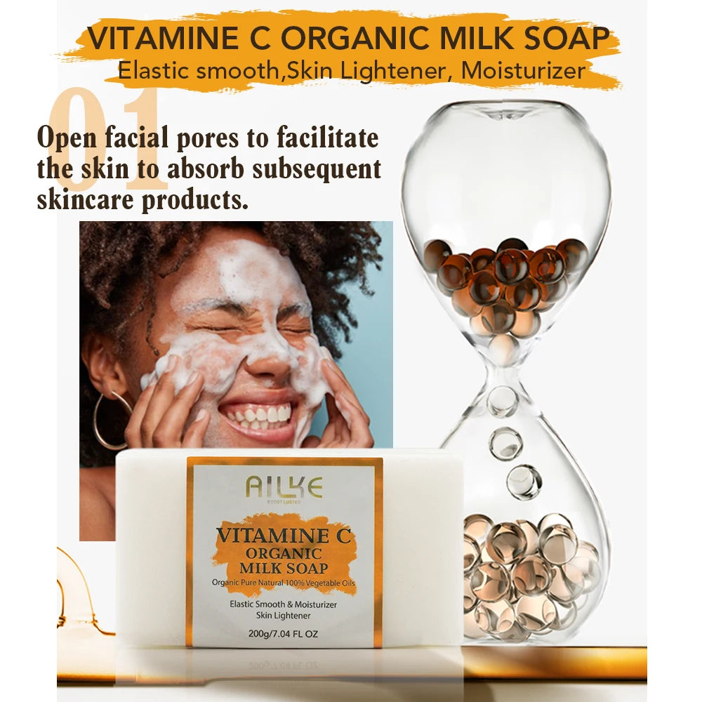 Hot Trend Vault Vitamin C skincare set including moisturizing serum and soap for brightening and even skin tone, suitable for all skin types.