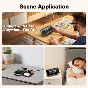 Hot Trend Vault 3-in-1 wireless charger station for Apple devices, fast charging with multiple device compatibility.