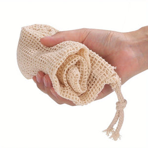 1pc Cotton Mesh Reusable Produce Bags, Mesh Storage Bags with Drawstring for Vegetables, Fruit & Grocery Shopping Reusable