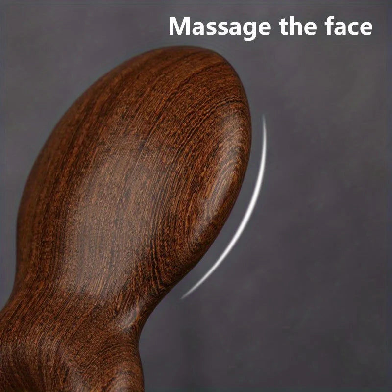 Wooden Gua Sha Facial Tools Head Massager Sandalwood Wood Massage Tool for Face Nose Eye Wood Massage Acupressur Tools