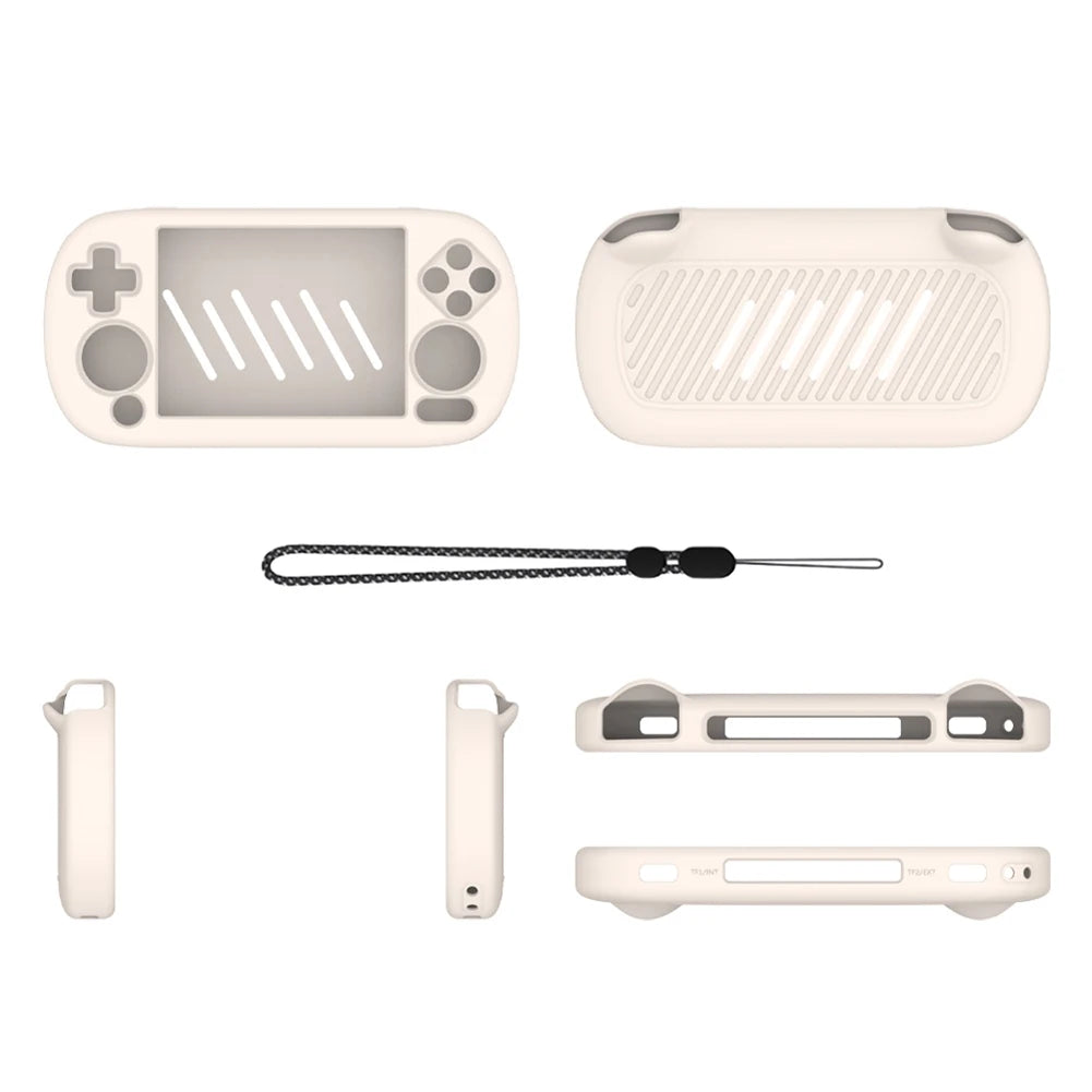 Hot Trend Vault Shunmaii ANBERNIC RG40XX H silicone case with HD tempered glass screen protector and lanyard for gamers.