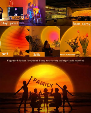 LED Atmosphere Night Light Projector Sunset Lamp AC 220V EU Plug for Bedroom Living Room Gift Background Decoration Lighting