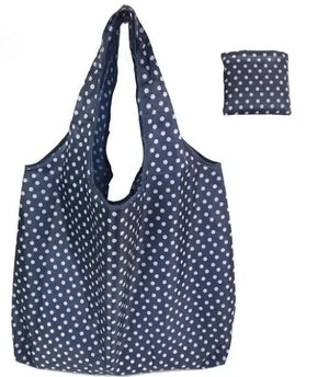 Large eco-friendly reusable shopping bag by Hot Trend Vault, foldable tote with case, suitable for women’s grocery and shopping needs.