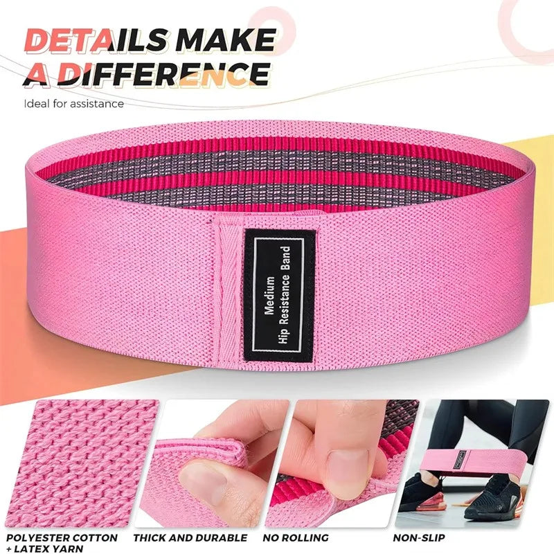 Hot Trend Vault resistance bands for women, shown in various colors for strength training and muscle toning exercises.