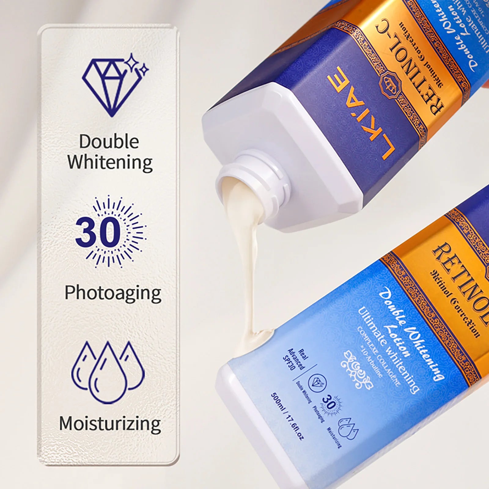 Hot Trend Vault AILKE Retinol Whitening Skin Care Set for adults, includes hydrating creams and serums, displayed with product packaging.