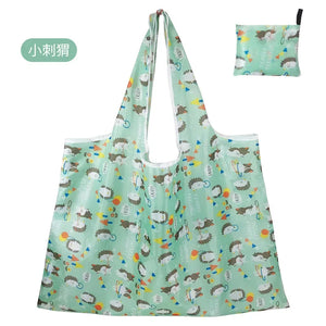 Large eco-friendly foldable shopping bag by Hot Trend Vault, reusable tote with durable, washable design for women.