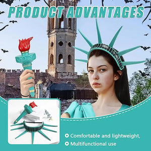 Liilaimic Liberty Headband cosplay crown for women, featuring the Statue of Liberty design for festivals and masquerades.