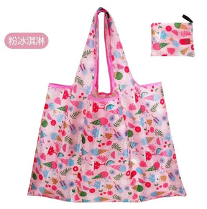 Reusable foldable shopping bag for women by Hot Trend Vault, large eco-friendly tote with heavy-duty washable fabric.
