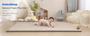 Cream Huloo Sleep non-slip living room rug with minimalist design, perfect for bedroom decor from Hot Trend Vault.