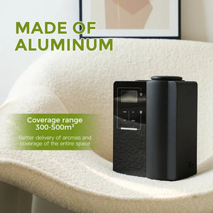 LuxPerfume Bluetooth app-controlled aroma diffuser with a 200ml aluminum body for ambient scent diffusion.