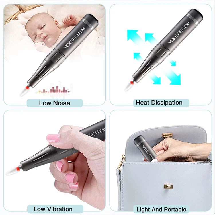 Nail Drill Machine 35000 RPM Rechargeable Nail Gel Polisher for Manicure Machine Electric Nail Drill With Full LCD Display