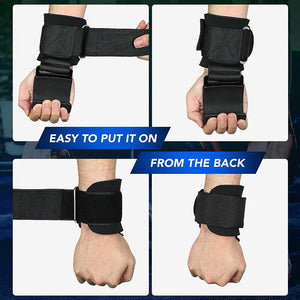 Weight Lifting Hook Grips With Wrist Wraps Hand-Bar Wrist Strap Gym Fitness Hook Weight Strap Pull-Ups Power Lifting Gloves