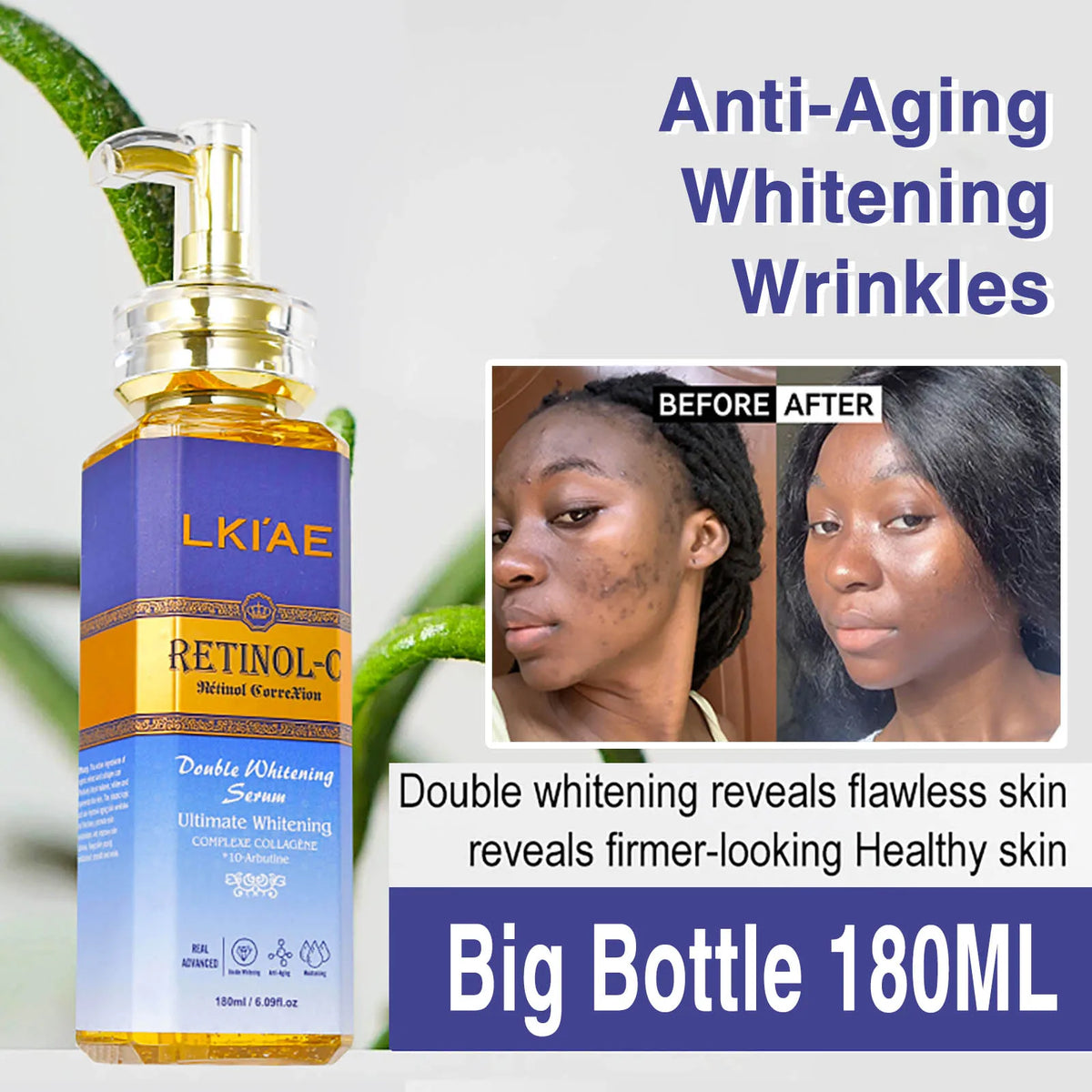 AILKE Retinol Whitening Skin Care Set by Hot Trend Vault with moisturizer soap, anti-wrinkle, dark spot reduction for all skin types