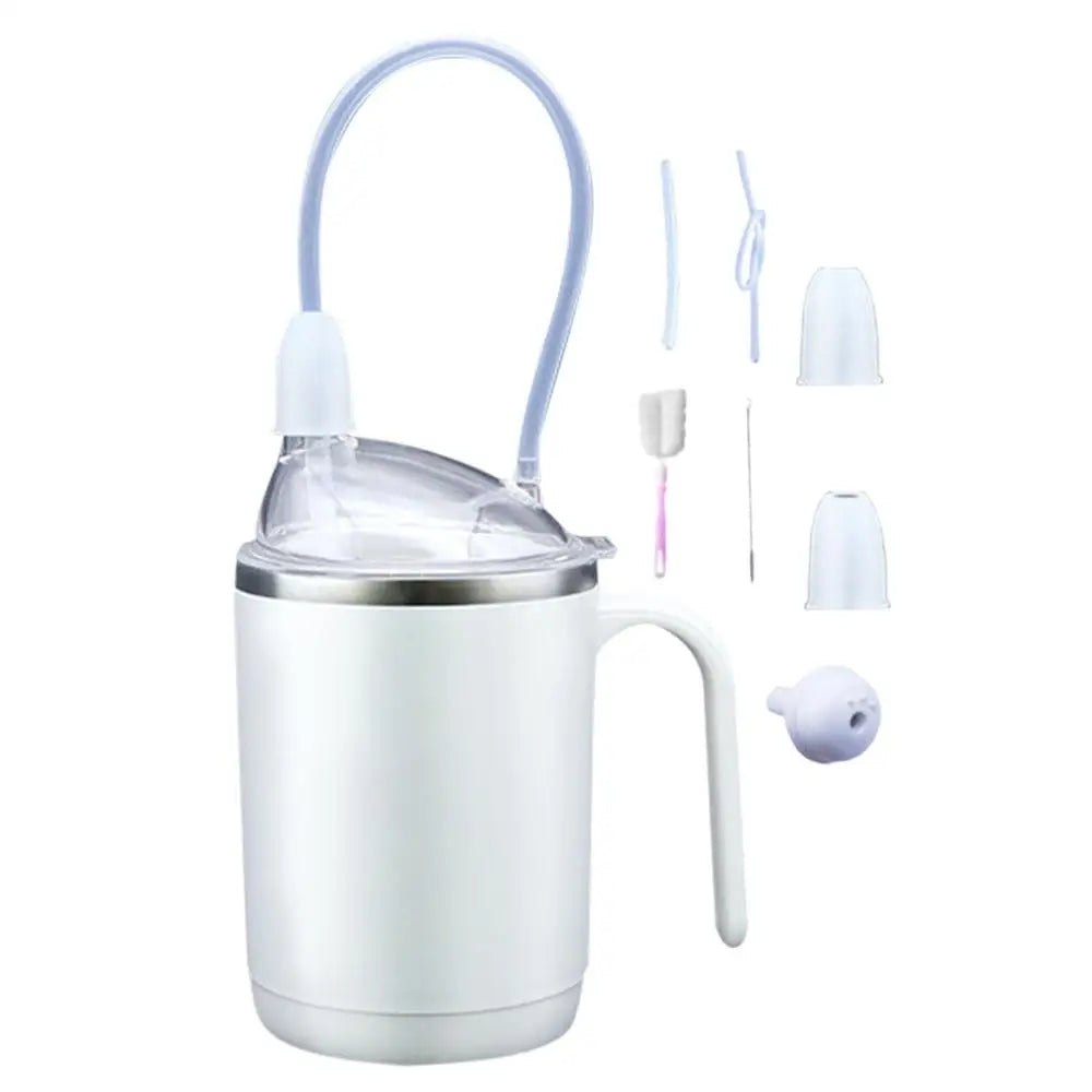 Silicone Adult Sippy Cups For Elderly Spill Proof Drinking Cup With Straw For Disabled Patient Adult Sippy Cup With Handle For